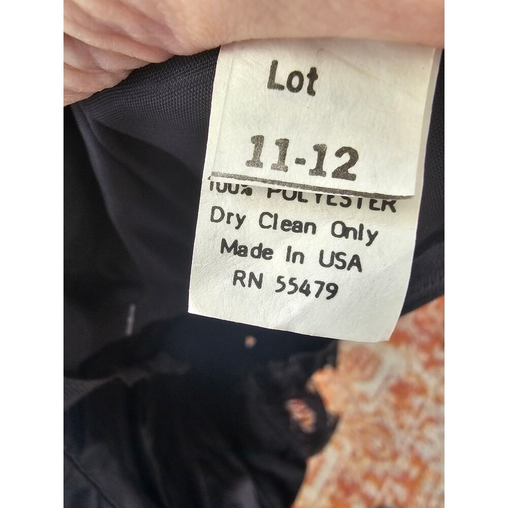Vintage 1970s Black Lace & Satin Dress | Goth Witchy Halloween Prom S/M - Picture 7 of 9